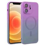 For iPhone 12 Liquid TPU Silicone Gradient MagSafe Phone Case(Purple)