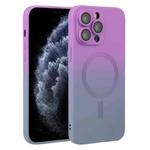 For iPhone 11 Pro Max Liquid TPU Silicone Gradient MagSafe Phone Case(Purple)