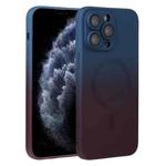 For iPhone 11 Pro Max Liquid TPU Silicone Gradient MagSafe Phone Case(Blue Purple)