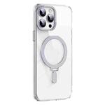 For iPhone 13 Pro Skin Feel MagSafe Shockproof Phone Case with Holder(White)