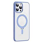 For iPhone 13 Pro Skin Feel MagSafe Shockproof Phone Case with Holder(Light Blue)