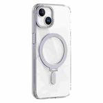 For iPhone 13 Skin Feel MagSafe Shockproof Phone Case with Holder(White)