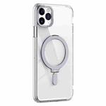For iPhone 11 Pro Max Skin Feel MagSafe Shockproof Phone Case with Holder(White)