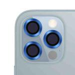 For iPhone 12 Pro Max CD Texture Metal Lens Tempered Film(Ocean Blue)