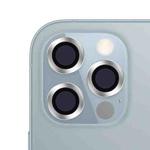 For iPhone 12 Pro Max CD Texture Metal Lens Tempered Film(Silver)