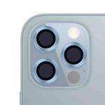 For iPhone 12 Pro Max CD Texture Metal Lens Tempered Film(Sierra Blue)
