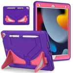 For iPad 10.2 2021 / 2020 / 2019 Silicone + PC Shockproof Protective Tablet Case(Purple+Rose)