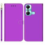 For Infinix Hot 20 Play Imitated Mirror Surface Flip Leather Phone Case(Purple)