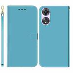 For OPPO A58 Imitated Mirror Surface Flip Leather Phone Case(Blue)