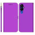 For Tecno Pova 4 Pro Imitated Mirror Surface Flip Leather Phone Case(Purple)