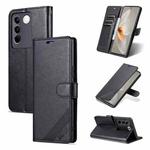 For Vivo S16e AZNS Sheepskin Texture Flip Leather Phone Case(Black)