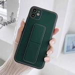 For iPhone 14 Pro Max Electroplated Wrist Holder Phone Case(Dark Green)