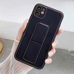 For iPhone 14 Plus Electroplated Wrist Holder Phone Case(Black)