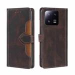 For Xiaomi 13 Pro Skin Feel Magnetic Buckle Leather Phone Case(Brown)