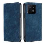 For Xiaomi 13 RFID Anti-theft Brush Magnetic Leather Phone Case(Blue)
