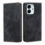 For Honor 80 SE RFID Anti-theft Brush Magnetic Leather Phone Case(Black)