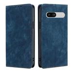 For Google Pixel 7a RFID Anti-theft Brush Magnetic Leather Phone Case(Blue)