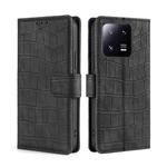 For Xiaomi 13 Pro Skin Feel Crocodile Magnetic Clasp Leather Phone Case(Black)