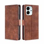 For Honor 80 SE Skin Feel Crocodile Magnetic Clasp Leather Phone Case(Brown)