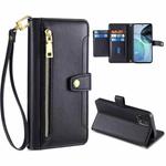 For Motorola Moto G72 4G Sheep Texture Cross-body Zipper Wallet Leather Phone Case(Black)