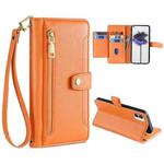 For Nothing Phone 1 Sheep Texture Cross-body Zipper Wallet Leather Phone Case(Orange)