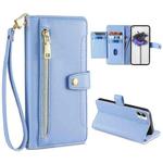 For Nothing Phone 1 Sheep Texture Cross-body Zipper Wallet Leather Phone Case(Blue)