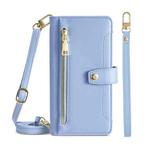 For OPPO A8 / A31 2020 Sheep Texture Cross-body Zipper Wallet Leather Phone Case(Blue)