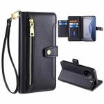 For vivo X90 Sheep Texture Cross-body Zipper Wallet Leather Phone Case(Black)