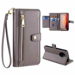 For vivo X90 Pro / X90 Pro+ Sheep Texture Cross-body Zipper Wallet Leather Phone Case(Grey)