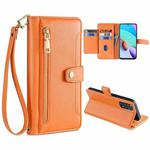 For Xiaomi Redmi Note 11 4G Global / Note 11S Sheep Texture Cross-body Zipper Wallet Leather Phone Case(Orange)