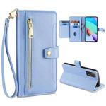 For Xiaomi Redmi Note 11 4G Global / Note 11S Sheep Texture Cross-body Zipper Wallet Leather Phone Case(Blue)