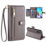 For Xiaomi Redmi Note 11 4G Global / Note 11S Sheep Texture Cross-body Zipper Wallet Leather Phone Case(Grey)