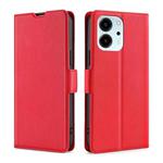 For Honor 80 SE Ultra-thin Voltage Side Buckle Leather Phone Case(Red)