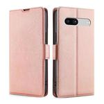 For Google Pixel 7a Ultra-thin Voltage Side Buckle Leather Phone Case(Rose Gold)