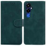 For Tecno Pova 4 Pro Skin Feel Pure Color Flip Leather Phone Case(Green)