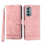 For Motorola Moto G Stylus 5G 2022 Dierfeng Dream Line TPU + PU Leather Phone Case(Pink)