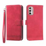 For Motorola Moto G Stylus 4G 2022 Dierfeng Dream Line TPU + PU Leather Phone Case(Red)