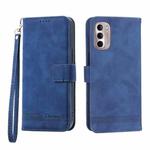 For Motorola Moto G Stylus 4G 2022 Dierfeng Dream Line TPU + PU Leather Phone Case(Blue)