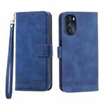 For Motorola Moto G 5G 2022 Dierfeng Dream Line TPU + PU Leather Phone Case(Blue)