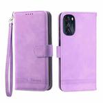 For Motorola Moto G 5G 2022 Dierfeng Dream Line TPU + PU Leather Phone Case(Purple)