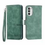 For Motorola Moto G52 4G/G82 5G/G71S Dierfeng Dream Line TPU + PU Leather Phone Case(Green)