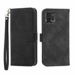 For Motorola Moto G72 Dierfeng Dream Line TPU + PU Leather Phone Case(Black)