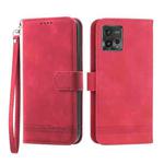 For Motorola Moto G72 Dierfeng Dream Line TPU + PU Leather Phone Case(Red)