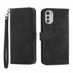 For Motorola Moto E32 4G Dierfeng Dream Line TPU + PU Leather Phone Case(Black)