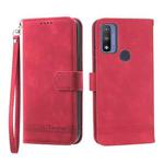 For Motorola Moto G Play 2023 Dierfeng Dream Line TPU + PU Leather Phone Case(Red)