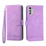 For Motorola Moto G22 4G/E32s Dierfeng Dream Line TPU + PU Leather Phone Case(Purple)