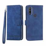 For Motorola Moto G Power 2022 Dierfeng Dream Line TPU + PU Leather Phone Case(Blue)