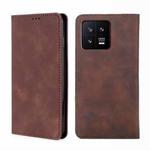 For Xiaomi 13 Pro Skin Feel Magnetic Horizontal Flip Leather Phone Case(Dark Brown)