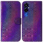 For Tecno Pova 4 Pro Colorful Magnetic Buckle Leather Phone Case(Purple)