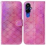 For Tecno Pova 4 Pro Colorful Magnetic Buckle Leather Phone Case(Pink)